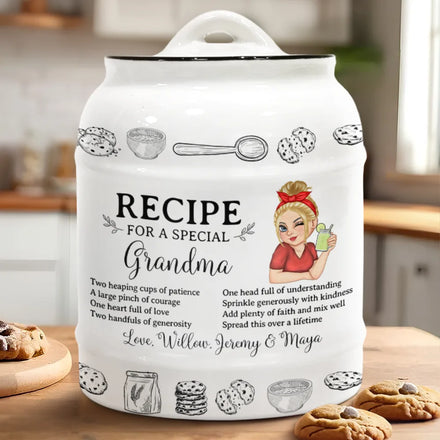 Recipe For A Special Grandma Mom - Personalized Cookie Jar