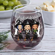 Halloween,Funny,Gift For Bestie - We're Not Sugar And Spice And Everything Nice Best Friends - Personalized Stemless Wine Glass