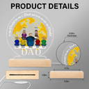 Gift For Husband, Gift For Grandpa, Gift For Father, Dad - Daughters (Adult), Dad - Daughters (Young), Dad - Children, Dad - Sons, Love, Happy - To The World You Are A Dad - Personalized 3D Led Light Wooden Base