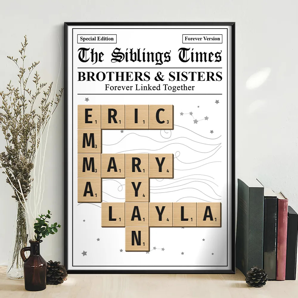 Crossword The Siblings Times - Personalized Poster