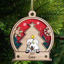 Snowball Dog - Christmas Gift, Dog Lovers - Personalized 2-Layered Wooden Ornament