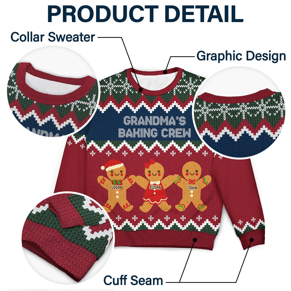 Grandma Grandpa Mom Dad Perfect Batch - Gift For Mom, Dad, Grandparents - Personalized Unisex Ugly Sweater
