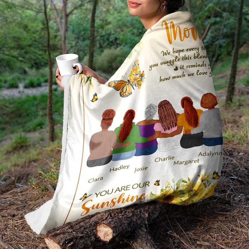 Mom You Are My Sunshine - Gift For Mom - Personalized Fleece Blanket