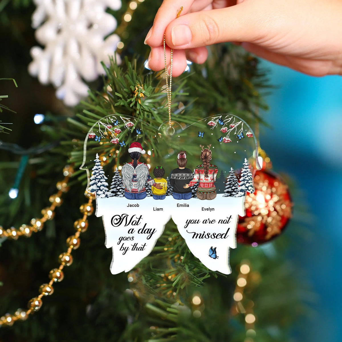 Your Wings Were Ready - Christmas, Memorial Gift - Personalized Custom Shaped Acrylic Ornament