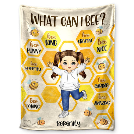 Be Funny Be Kind - Gift For Granddaughter, Grandson, Kids - Personalized Fleece Blanket