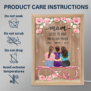Mom Everything I Am Is Because Of You - Gift For Mother - Personalized Picture Frame Light Box