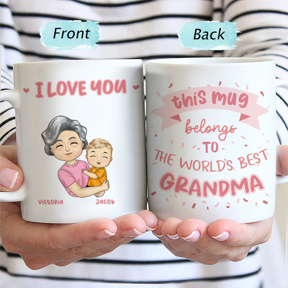 The World's Best Mom Grandma - Gift For Mother, Grandmother - Personalized Mug