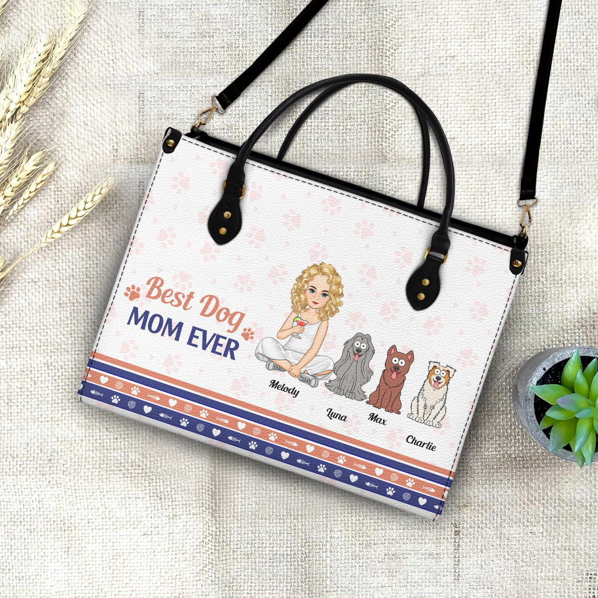 Best Fur Mom Ever - Gift For Dog Mom, Cat Mom, Pet Lovers - Personalized Leather Bag