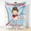 Hug This Blanket And I'll Be Hugging You - Gift For Granddaughter, Grandson, Kids - Personalized Fleece Blanket, Sherpa Blanket