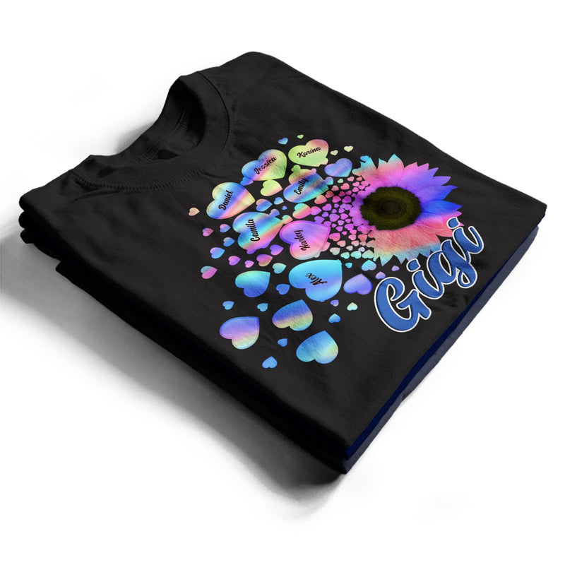 Grandma Mom Kids Sunflower - Gift For Mother, Grandmother - Personalized T Shirt