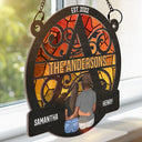 Monogram Married Couple - Personalized Window Hanging Suncatcher Ornament