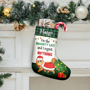 Cat On The Naughty List And I Regret Nothing - Christmas Gift For Cat Lovers - Personalized Christmas Stocking