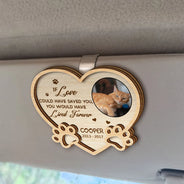 Custom Photo You Left Paw Prints On My Heart Forever - Personalized Custom Shaped Car Visor Clip