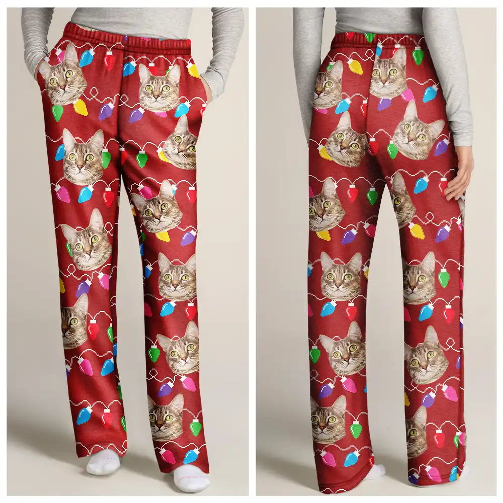 Custom Photo Christmas Family Pet Face - Personalized Sweatpants