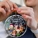 Gift For Bestie, Gifts For Colleagues Sisters By Heart Christmas Besties - Personalized Circle Glass Ornament