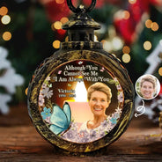 Christmas,Memorial,Family,Parents,Sad - Custom Photo Although You Cannot See Me Memorial - Personalized Candlelight Lantern Ornament