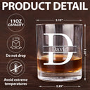 Gift For Yourself, Gift For Men - Custom Photo Vintage Monogram - Personalized Whiskey Glass