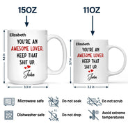 Gift For Couples, Gift For Wife, Gift For Girlfriend - Text Pattern You Are An Awesome Wife - Personalized Mug