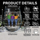 Gift For Bestie, Gift For Sisters - Wine Because Punching People Is Illegal - Personalized Stemless Wine Glass

