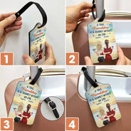 Gift For Bestie,Gift For Sisters,Happy,Travel - A True Friendship Is A Journey Without An End - Personalized Luggage Tag