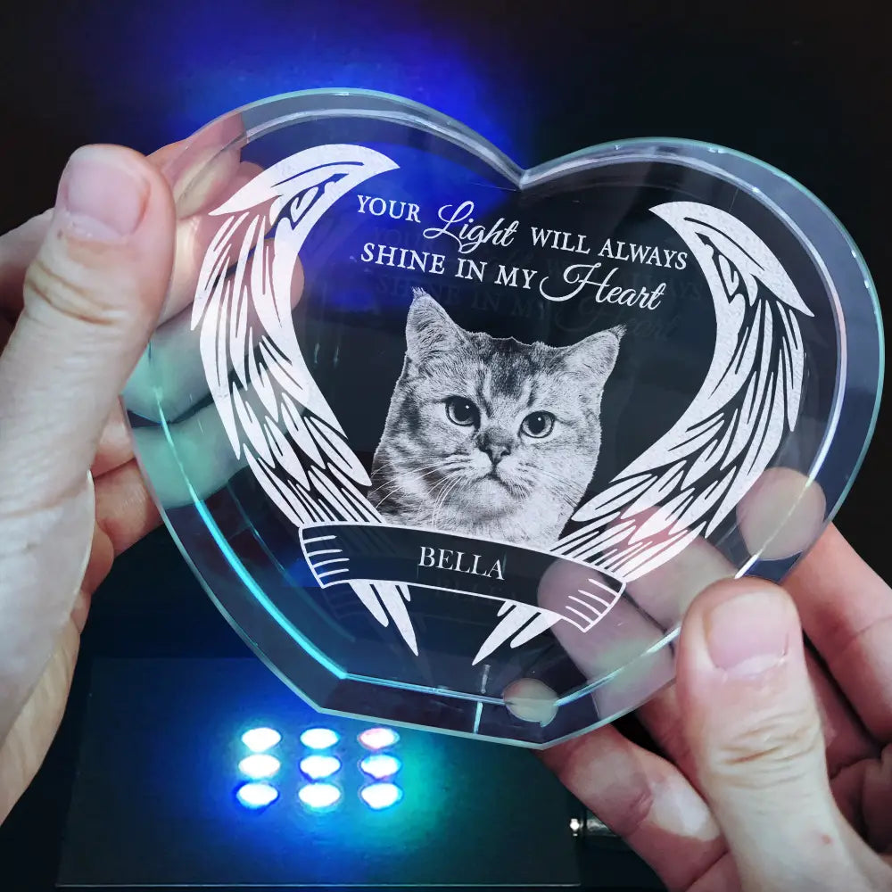 Memorial,Custom Photo,Sad - Custom Photo Memorial Gift for Loved Ones - Personalized Crystal Heart