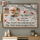 Memorial,Family,Sad,Parents,Gift For Grandparents,Gift For Sibling - Custom Photo Memorial My Mind Still Talks To You - Personalized Poster
