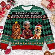 Pet Lovers,Pet Mom,Pet Dad,Dog Lovers,Dog Mom,Dog Dad,Happy,Christmas - A Bond That Can't Be Broken Dog Lover 3D Effect - Personalized Unisex Ugly Sweater