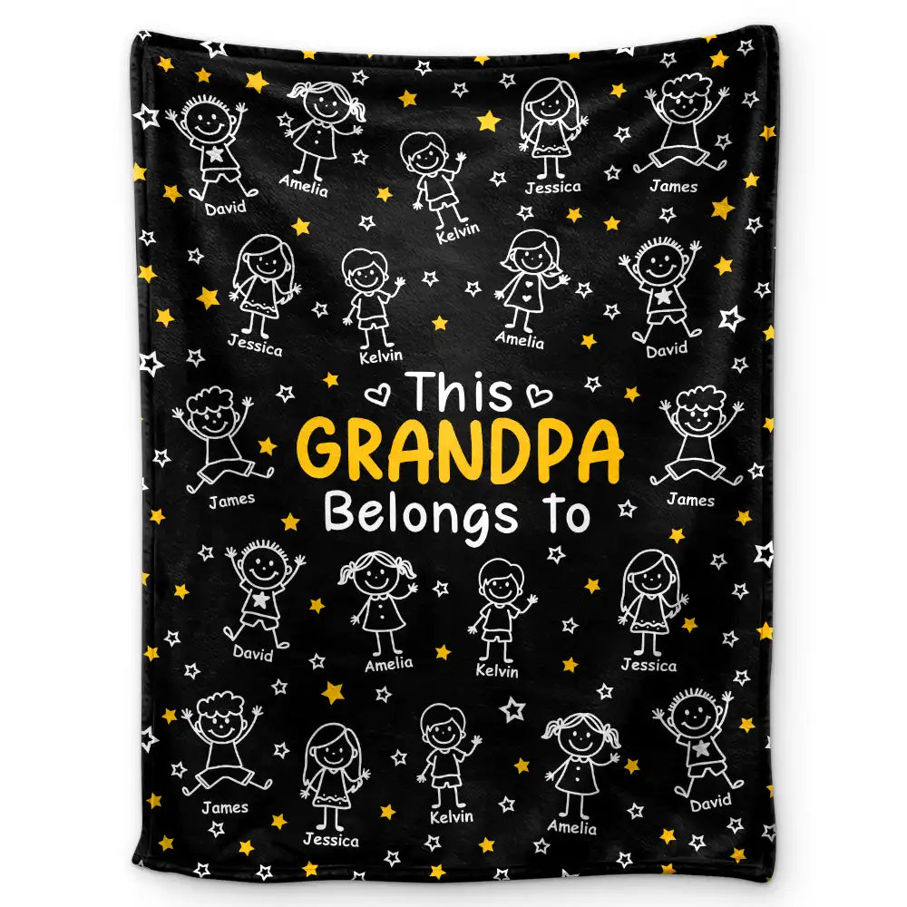 Gift For Grandparents,Gift For Grandpa,Gift For Grandma,Gift For Mother,Gift For Father,Happy,Christmas - This Grandpa Grandma Belongs To Kids Pet - Personalized Fleece Blanket, Sherpa Blanket