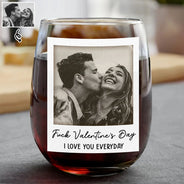 Old Couples,Gift For Husband,Gift For Wife,Gift For Boyfriend,Gift For Girlfriend,Happy - Custom Photo I'm Yours No Returns Or Refunds - Personalized Stemless Wine Glass