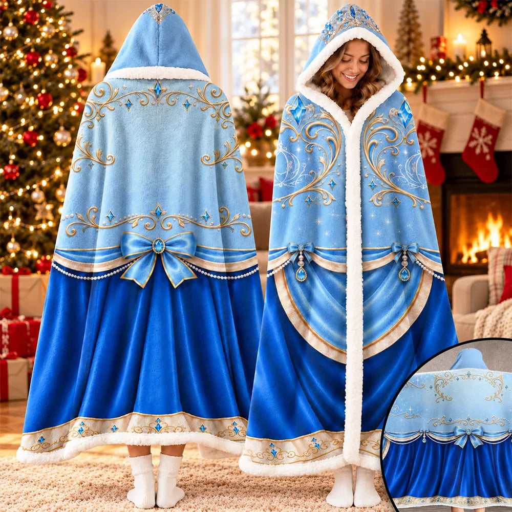 Gift For Her Daughter Friends - Personalized Princess Gown Wearable Hooded Blanket