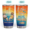 Husband And Wife Travel Partners For Life Beach Traveling Couple - Personalized Custom Tumbler
