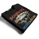 Bonfires Booze And Besties Retro - Gift For Camping Friends - Personalized Custom T Shirt