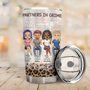 Partners In Crime Just Remember If We Get Caught Leopard Pattern Best Friends - Bestie BFF Gift - Personalized Custom Tumbler