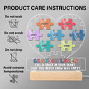 Grandchildren Fill A Space In Your Heart Puzzle - Birthday, Loving Gift For Mom, Mother, Mama, Grandma, Grandmother - Personalized Custom 3D Led Light Wooden Base