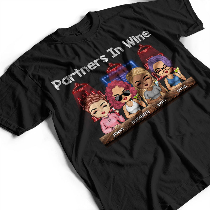 Partners In Wine Party Night Best Friends - Bestie BFF Gift - Personalized Custom T Shirt