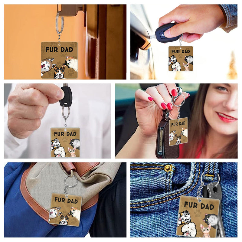 Dog Mom Cat Mom Dog Dad Cat Dad - Birthday, Funny Gift For Cat Lovers, Dog Lovers - Personalized Acrylic Keychain