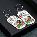 I Promise To Always Be By Your Side Chibi - Anniversary, Vacation, Funny Gift For Couples, Family - Personalized Aluminum Keychain