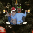 Couple Hugging - Christmas Gift For Couples, Husband, Wife - Personalized Cutout Acrylic Ornament