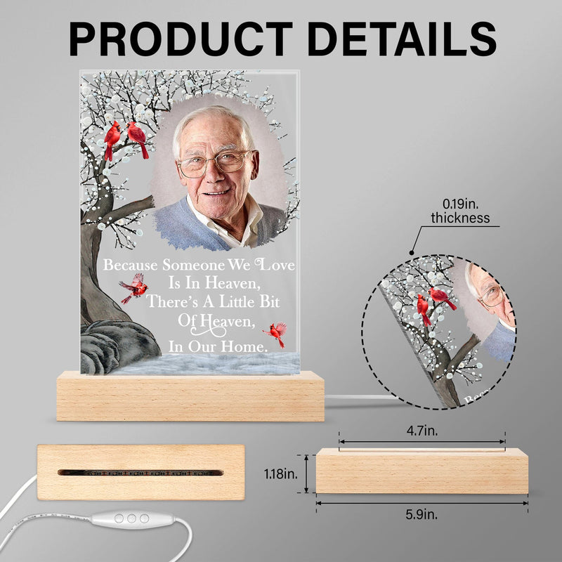 Custom Photo When You Miss Me - Loving, Memorial Gift For Family, Siblings, Friends - Personalized 3D Led Light Wooden Base