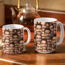 Custom Photo Funny Face Pattern - Gift For Him, For Her, Dog Lovers, Cat Lovers, Family - Personalized White Edge-to-Edge Mug