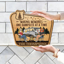 A Certified Happy Camper Area - Funny Gift For Camping Lovers, Couples - Personalized Custom Shaped Wood Sign