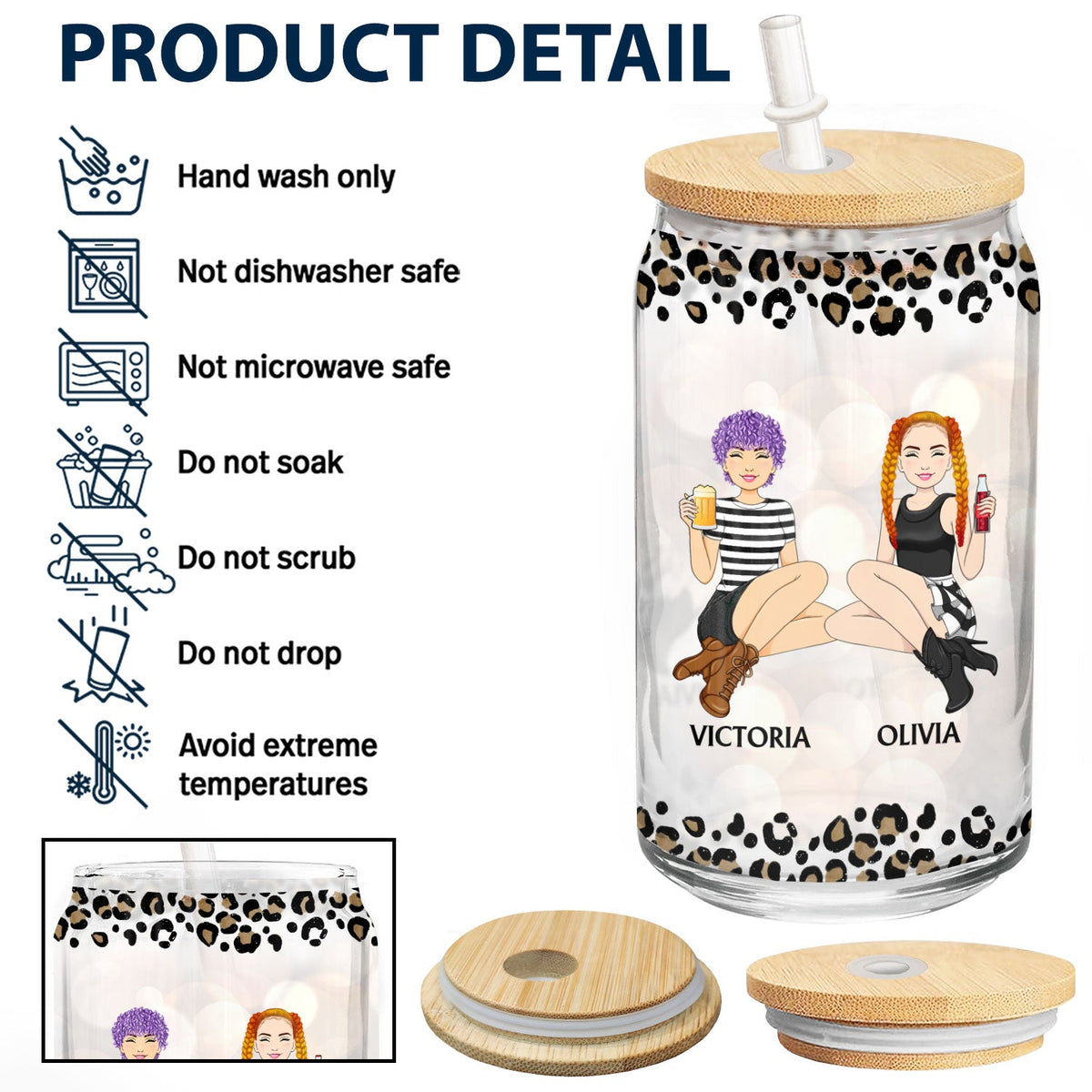 You're The She To My Nanigans - Gift For Bestie - Personalized Clear Glass Can