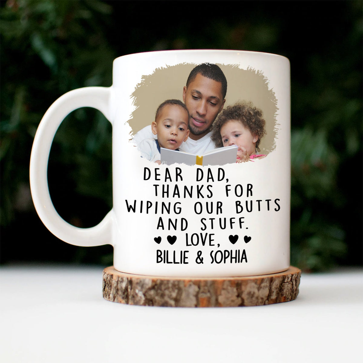 Custom Photo Thanks For Wiping My Butt And Stuff - Gift For Dad, Mom, New Dad, New Mom - Personalized Mug