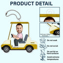 Custom Photo Golf Cart - Gift For Dad, Father, Grandpa, Golfer, Golf Lover - Personalized Acrylic Car Hanger