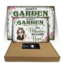 And Into The Garden I Go - Backyard Sign, Gift For Gardening Lovers, Gardeners - Personalized Classic Metal Signs