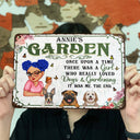 Once Upon A Time There Was A Girl - Backyard Sign, Gift For Gardening Lovers, Gardeners, Dog Lovers - Personalized Classic Metal Signs