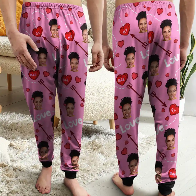 Custom Photo I Love You Bae - Personalized Sweatpants