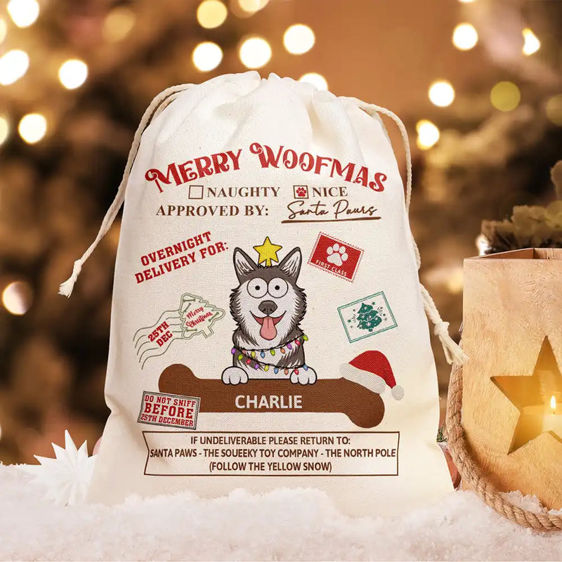 Merry Woofmas Meowy Catmas Funny Cartoon Dog Cat - Personalized Favor Bag