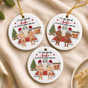 Christmas,Humorous,Old Couples,Gift For Couples,Vector - Naked Old Couple It's You And Me - Personalized Circle Ceramic Ornament