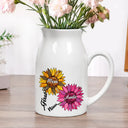 Gift For Grandma,Gift For Mother,Gift For Wife,Happy - Nana Auntie Mom Family Sunflower - Personalized Ceramic Flower Vase